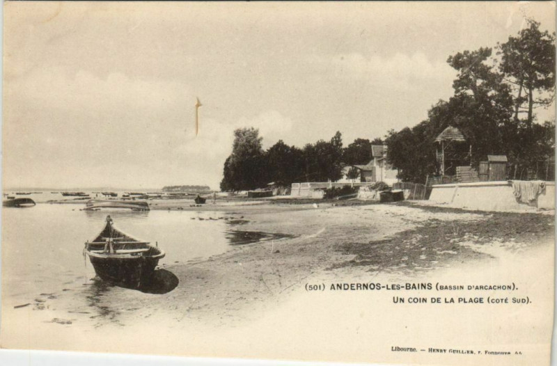 Carte postale ancienne Andernos-les-Bains-un Coin de la Plage à Andernos-les-Bains