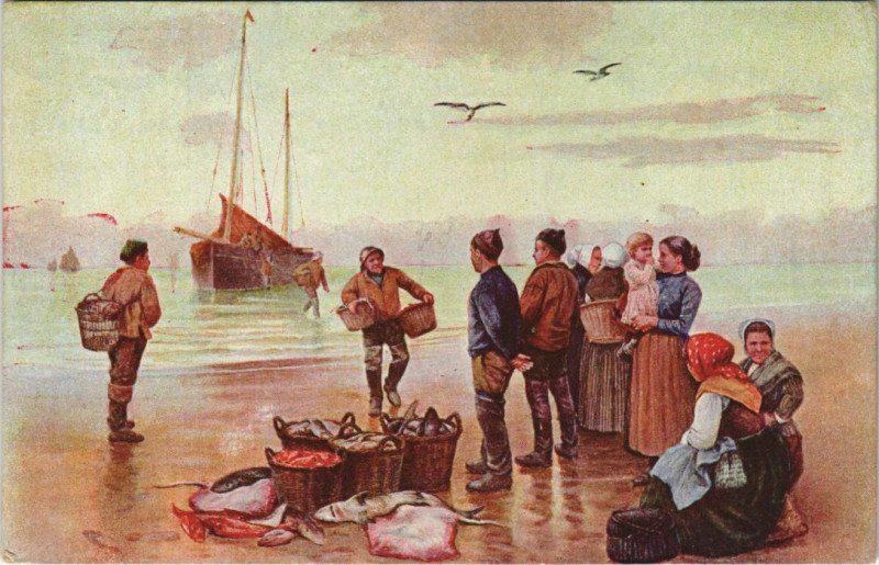 Carte postale ancienne Retour de Péche