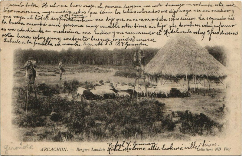 Carte postale ancienne Arcachon-Bergesr Landais à Arcachon