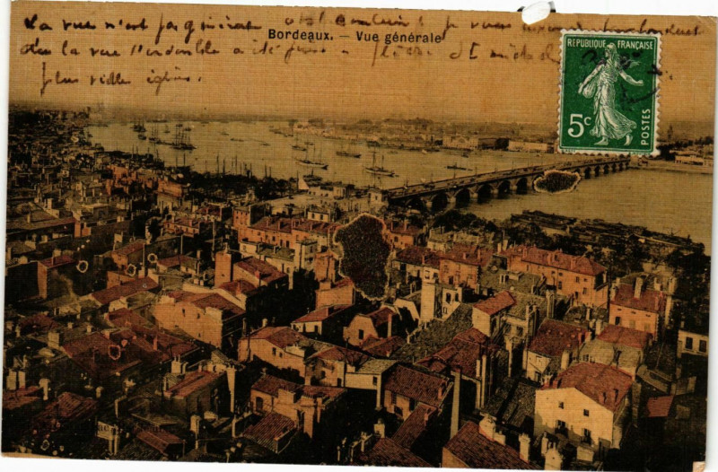 Carte postale ancienne Aquitaine Gironde Bordeaux Vue générale à Bordeaux