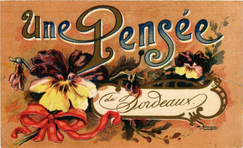 Carte postale ancienne Bordeaux une Pensée de Bordeaux à Bordeaux