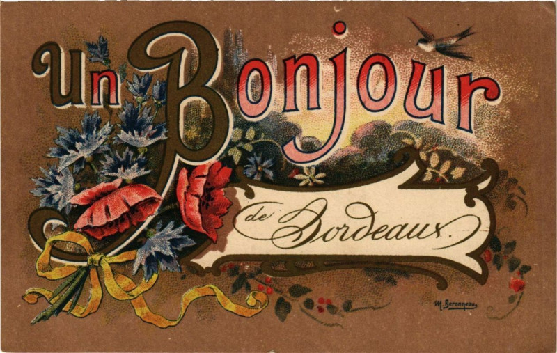 Carte postale ancienne Bordeaux un Bonjour de Bordeaux à Bordeaux