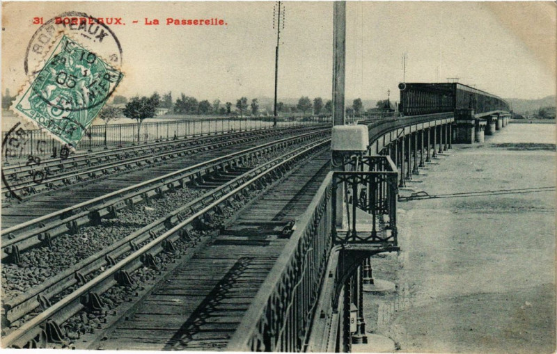 Carte postale ancienne Bordeaux La Passerelle à Bordeaux