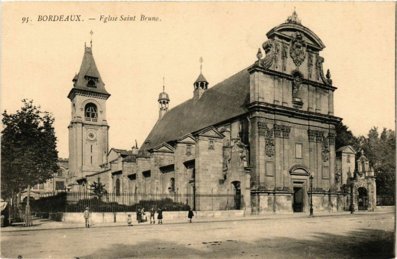Carte postale ancienne Bordeaux Eglise Saint-Bruno à Bordeaux