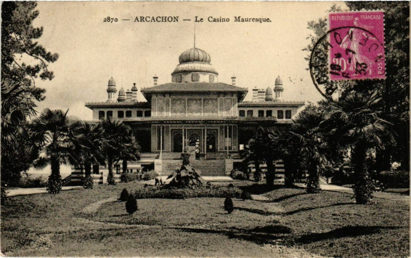 Carte postale ancienne Arcachon Le Casino Mauresque à Arcachon