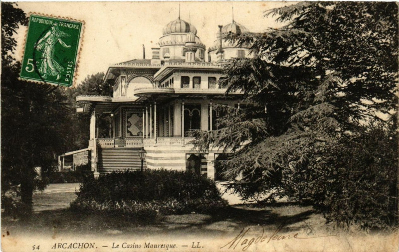 Carte postale ancienne Arcachon Le Casino Mauresque à Arcachon