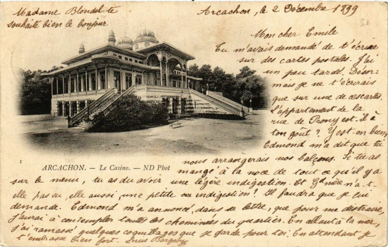 Carte postale ancienne Arcachon Le Casino à Arcachon