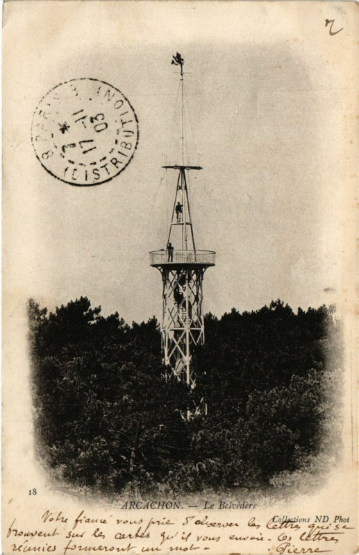Carte postale ancienne Arcachon Le Belvédere à Arcachon