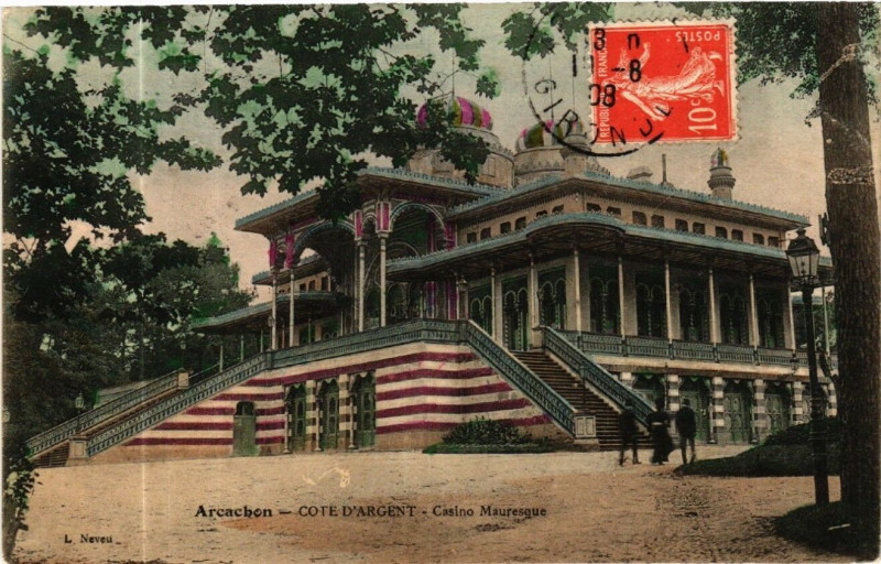 Carte postale ancienne Arcachon Casino Mauresque à Arcachon