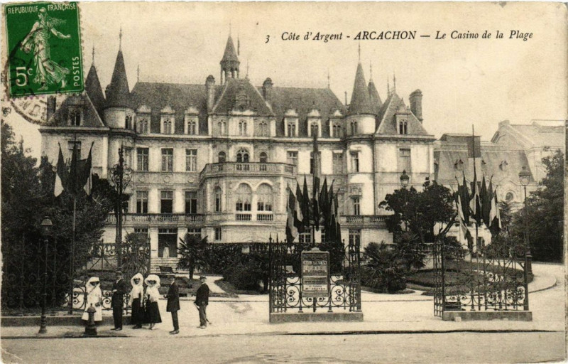 Carte postale ancienne Arcachon Casino de la Plage à Arcachon