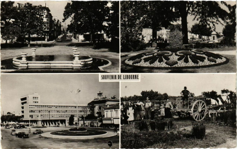 Carte postale ancienne Libourne Souvenir à Libourne