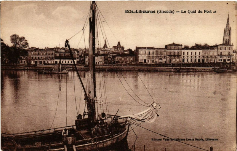 Carte postale ancienne Libourne Le Quai du Port à Libourne