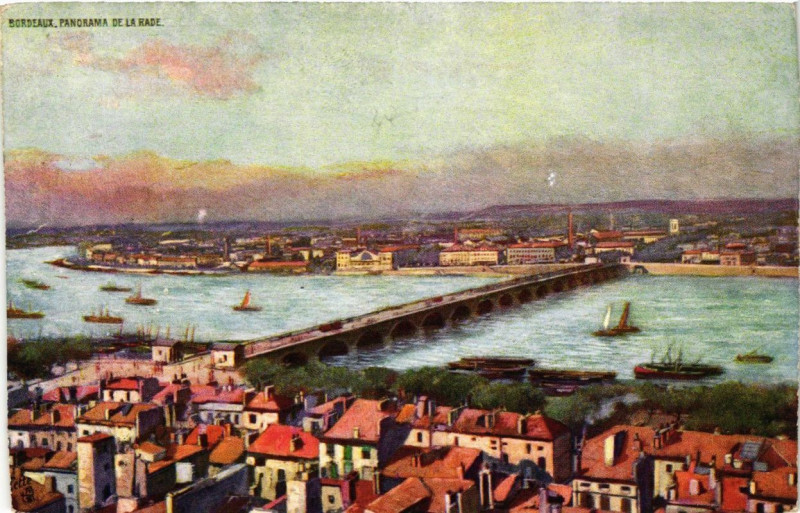 Carte postale ancienne Bordeaux Panorama de la Rade à Bordeaux