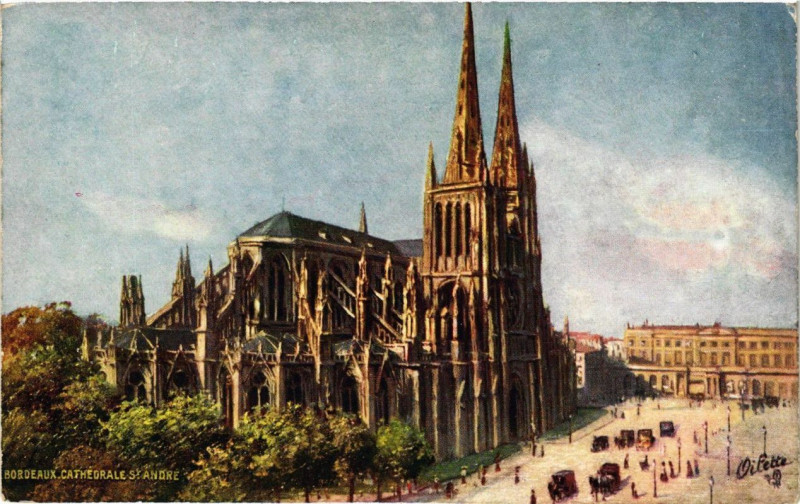 Carte postale ancienne Bordeaux Cathédrale Saint-Andre à Bordeaux