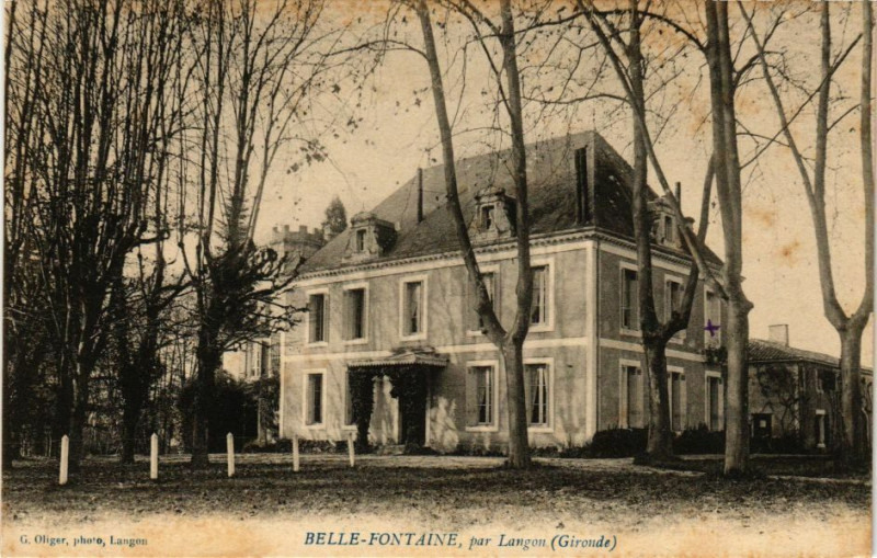 Carte postale ancienne Belle-Fontaine par Langon (Gironde) à Langon