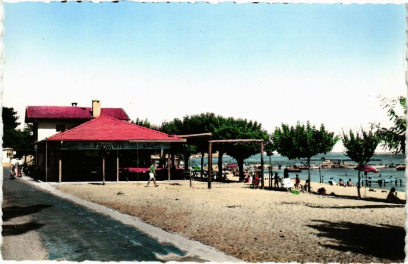 Carte postale ancienne Cazeaux (Gironde) - La Plage sur l'Etang de Cazeaux