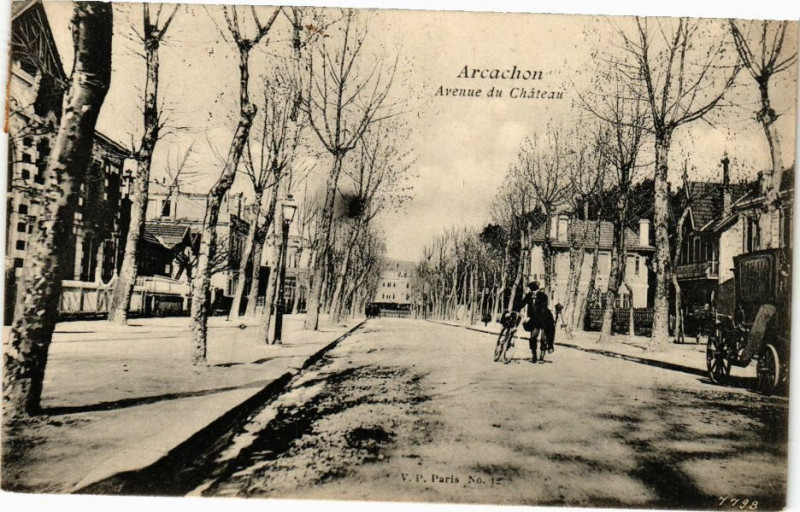 Carte postale ancienne Arcachon - Avenue du Chateau à Arcachon