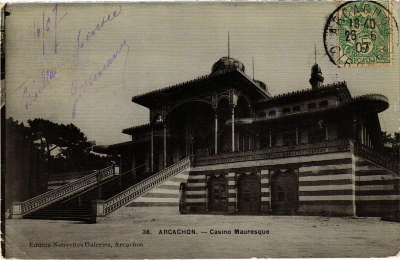 Carte postale ancienne Arcachon - Casino Mauresque à Arcachon