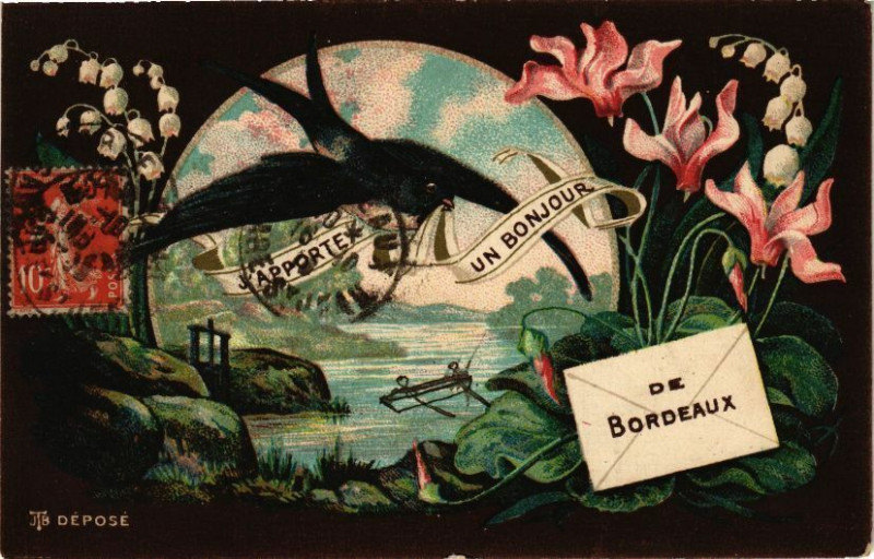 Carte postale ancienne Un Bonjour de Bordeaux à Bordeaux