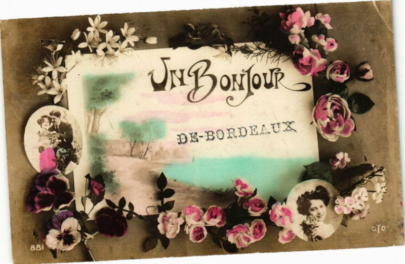 Carte postale ancienne Un Bonjour de Bordeaux à Bordeaux