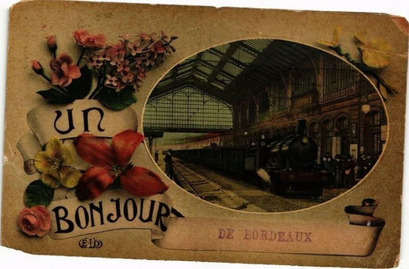 Carte postale ancienne Un Bonjour de Bordeaux à Bordeaux