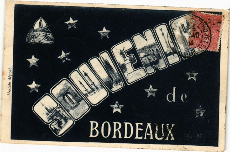 Carte postale ancienne Souvenir de Bordeaux à Bordeaux