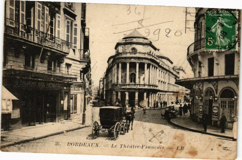 Carte postale ancienne Bordeaux-Le Théatre-Francais à Bordeaux