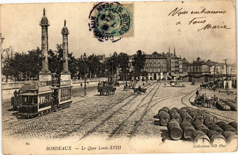 Carte postale ancienne Bordeaux-Le Quai Louis à Bordeaux