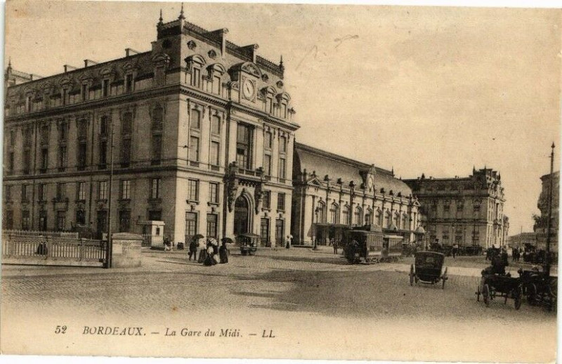 Carte postale ancienne Bordeaux-La Gare du Midi à Bordeaux