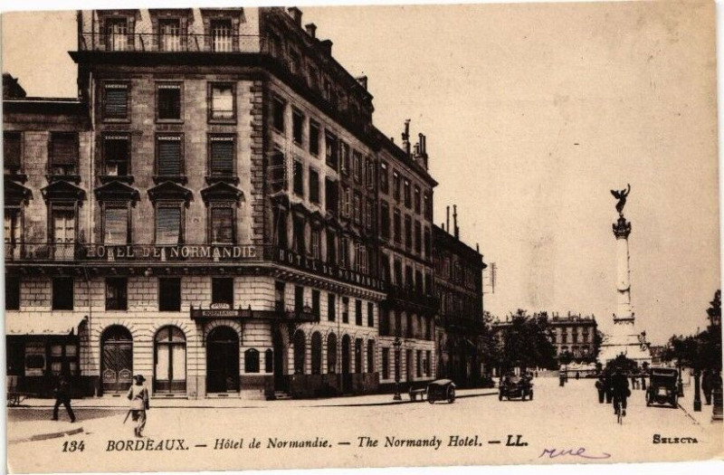 Carte postale ancienne Bordeaux-Hotel de Normandie-The Normandy Hotel à Bordeaux