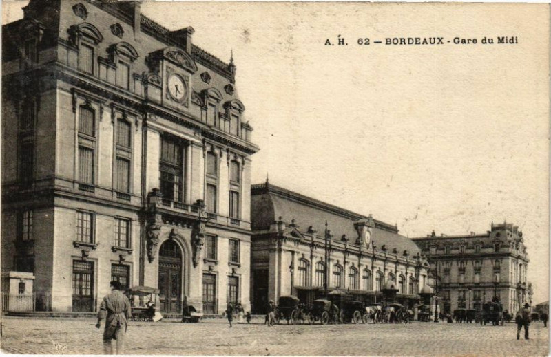 Carte postale ancienne Bordeaux-Gare du Midi à Bordeaux