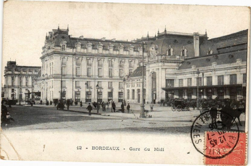 Carte postale ancienne Bordeaux-Gare du Midi à Bordeaux