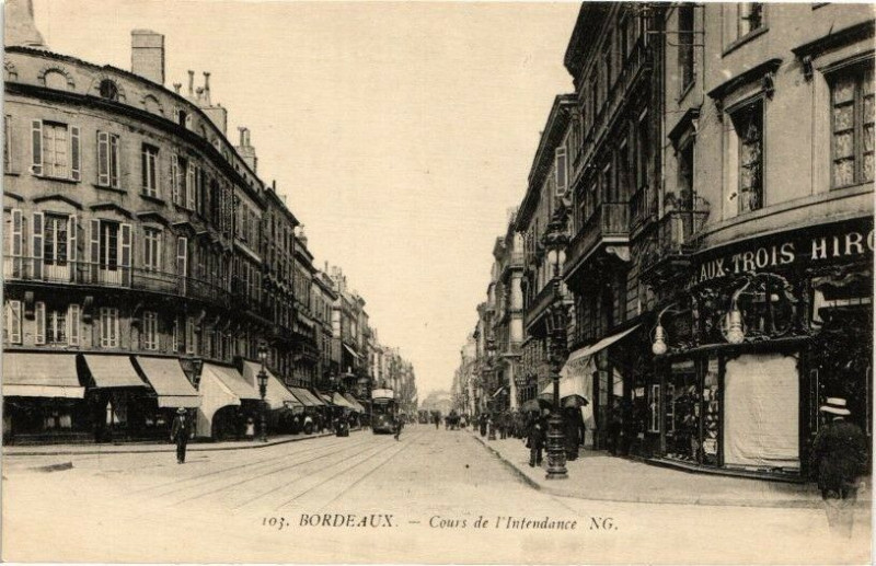 Carte postale ancienne Bordeaux-Cours de l'Intendance à Bordeaux