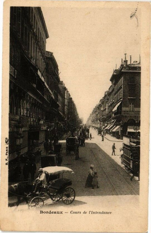 Carte postale ancienne Bordeaux-Cours de l'Intendance à Bordeaux