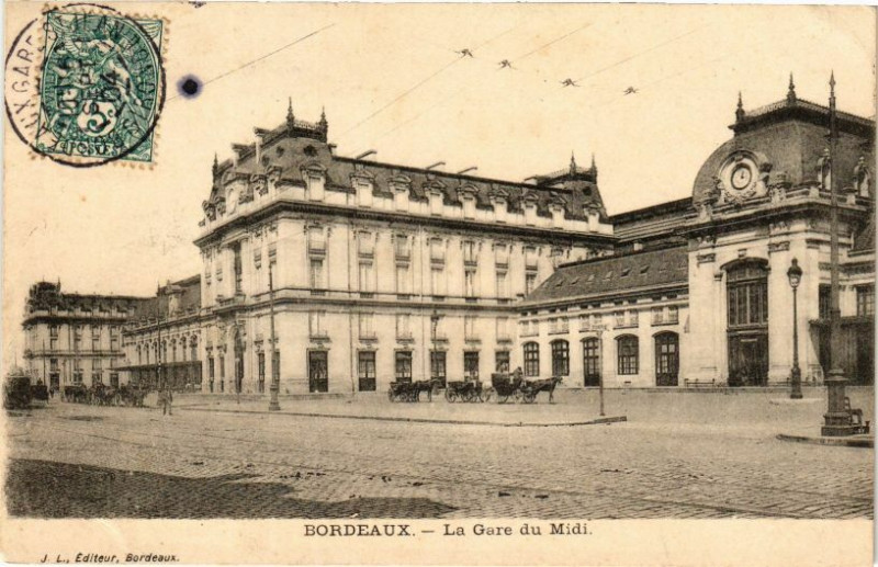 Carte postale ancienne Bordeaux - La Gare du Midi à Bordeaux