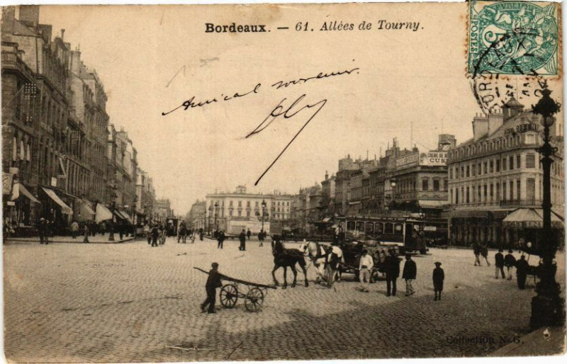 Carte postale ancienne Bordeaux - Allées de Tourny à Bordeaux