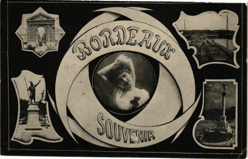 Carte postale ancienne Bordeaux Souvenir à Bordeaux