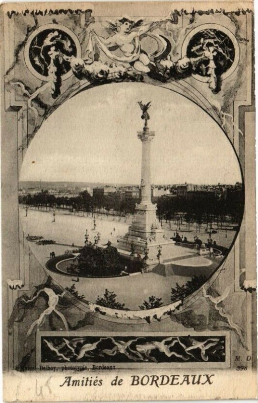 Carte postale ancienne Amitiés de Bordeaux à Bordeaux