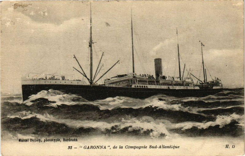 Carte postale ancienne Garonna de la Compagnie Sud-Atlantique