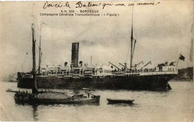 Carte postale ancienne Bordeaux-Compaigne Générale Transatlantique à Bordeaux