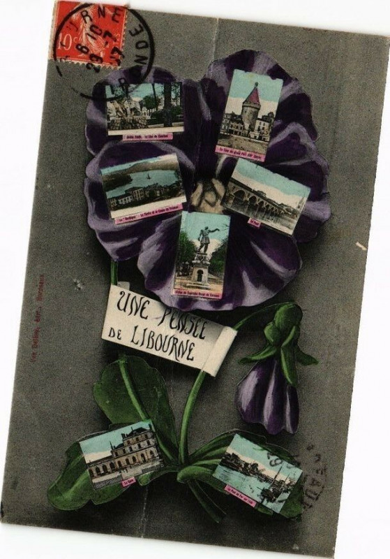 Carte postale ancienne Une Pensée de Libourne à Libourne