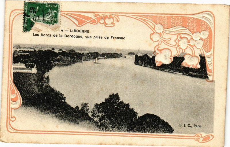 Carte postale ancienne Libourne-Les Bords de la Dordogne à Libourne