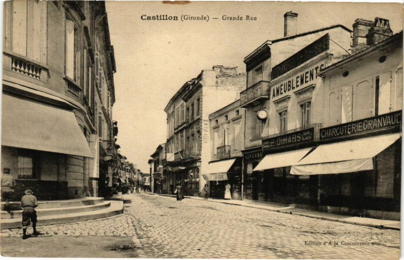 Carte postale ancienne Castillon-Grande Rue