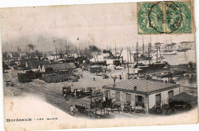 Carte postale ancienne Bordeaux-Les Quais à Bordeaux