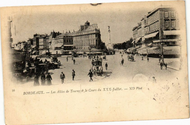 Carte postale ancienne Bordeaux-Les Allées de Tourny à Bordeaux