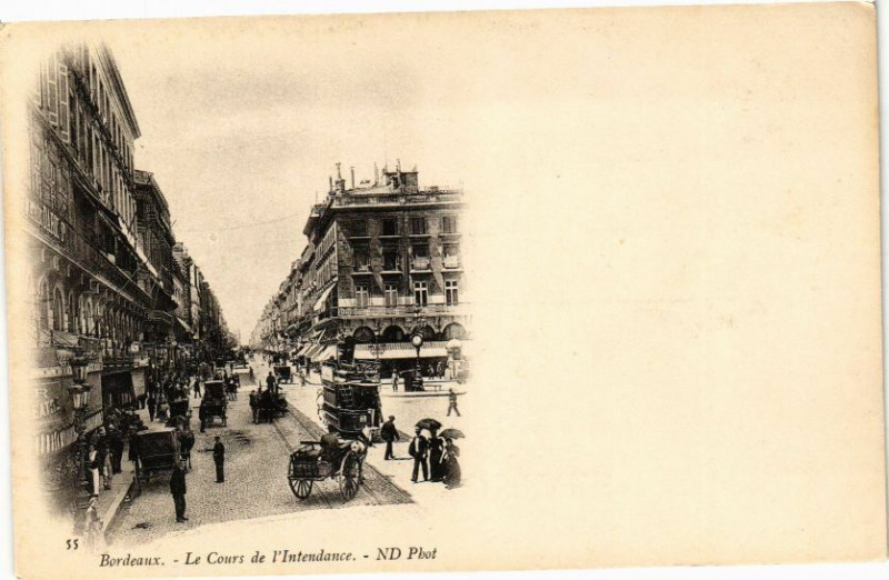 Carte postale ancienne Bordeaux-Le Cours de l'Intendance à Bordeaux