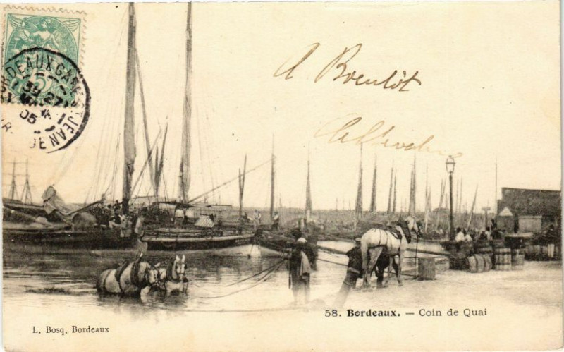 Carte postale ancienne Bordeaux-Coin de Quai à Bordeaux