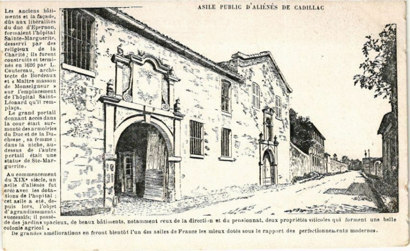 Carte postale ancienne Asile Public D'Aliénés de Cadillac à Cadillac