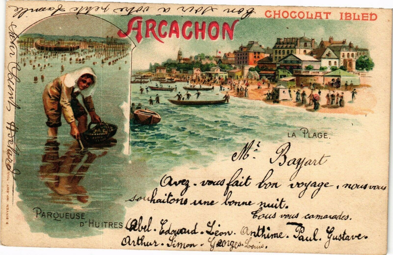 Carte postale ancienne Arcachon - Chocolat ibled à Arcachon