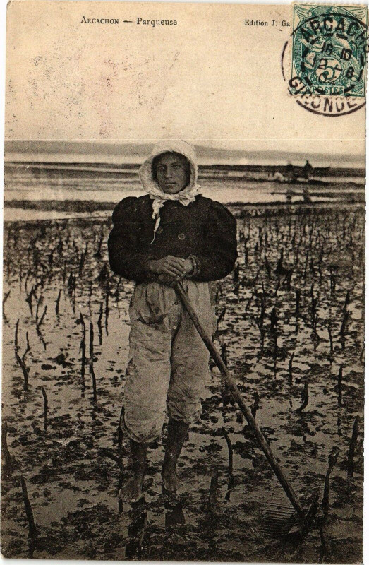 Carte postale ancienne Arcachon - Parqueuse à Arcachon